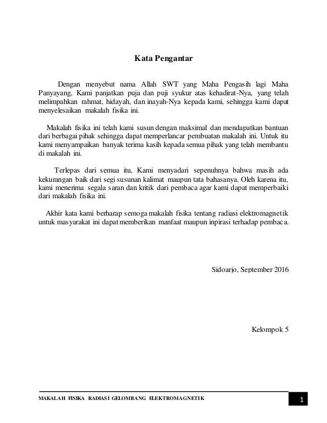 Pelajar Masa Depan Makalah Fisika Radiasi Elektromagnetik Lengkap Tahun Ajaran 2013 Kurtilas