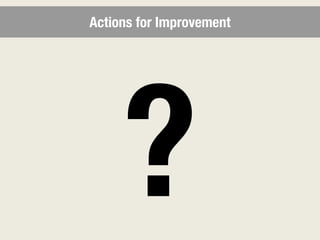 Actions for Improvement




     ?
 