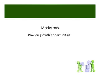 Motivators
Provide growth opportunities. 
 