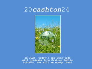 20 cashton 24 In 2024, today’s one-year-olds will graduate from Cashton Public Schools. How will we equip them? 