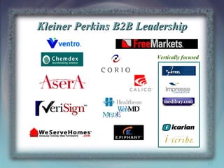 Kleiner Perkins B2B Leadership
Vertically focused

IronPlanet

61

 