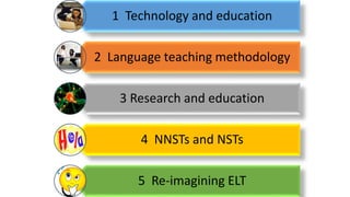 Carol Lethaby: 2017
1 Technology and education
2 Language teaching methodology
3 Research and education
4 NNSTs and NSTs
5...