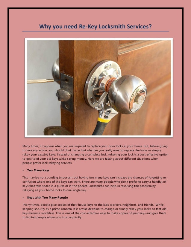 Re Key Locksmith Services