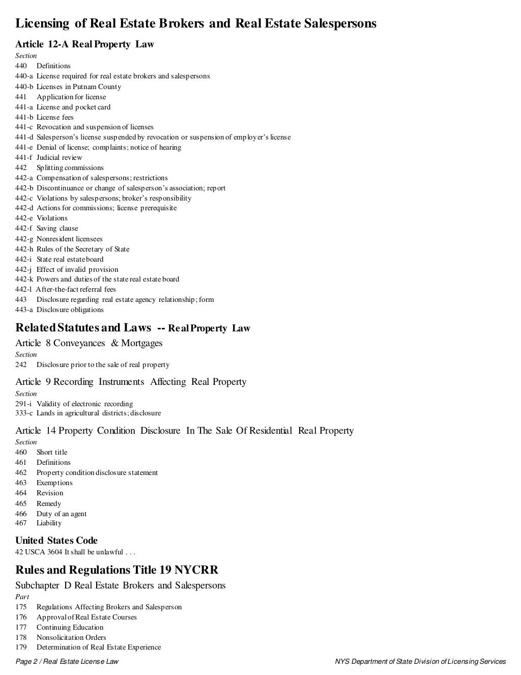 Real Estate License Law