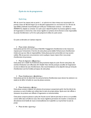 RE: Les risques lies a l'amelioration continue