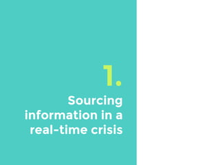 1.
Sourcing
information in a
real-time crisis
 