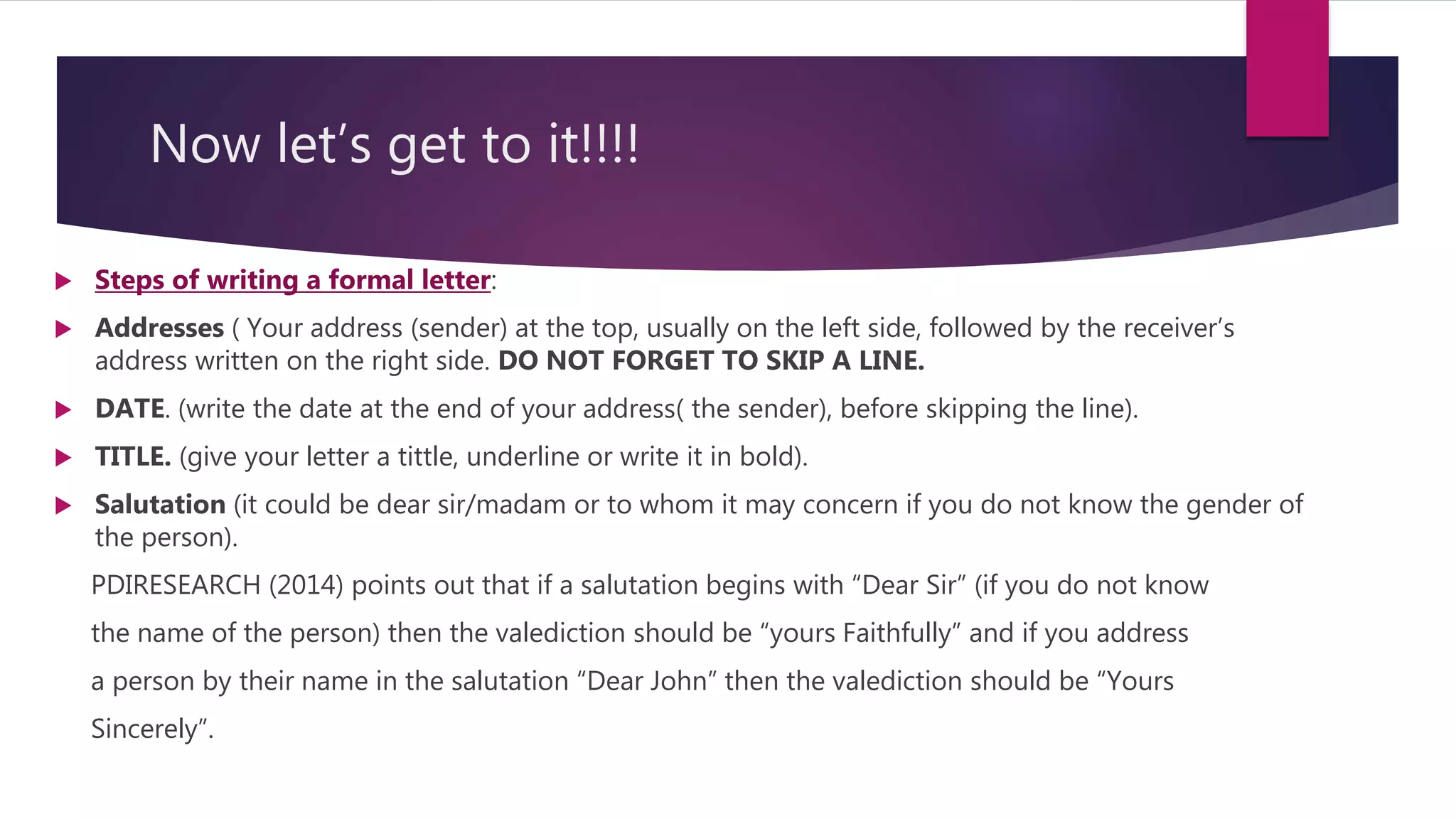 Formal letter. | PPTX
