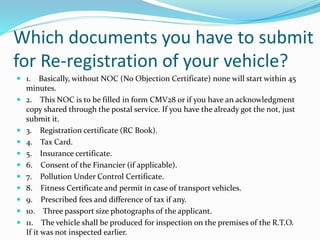 Re registration of vehicle | PPTX