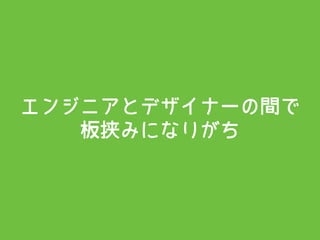 エンジニアとデザイナーの間で 
板挟みになりがち
 