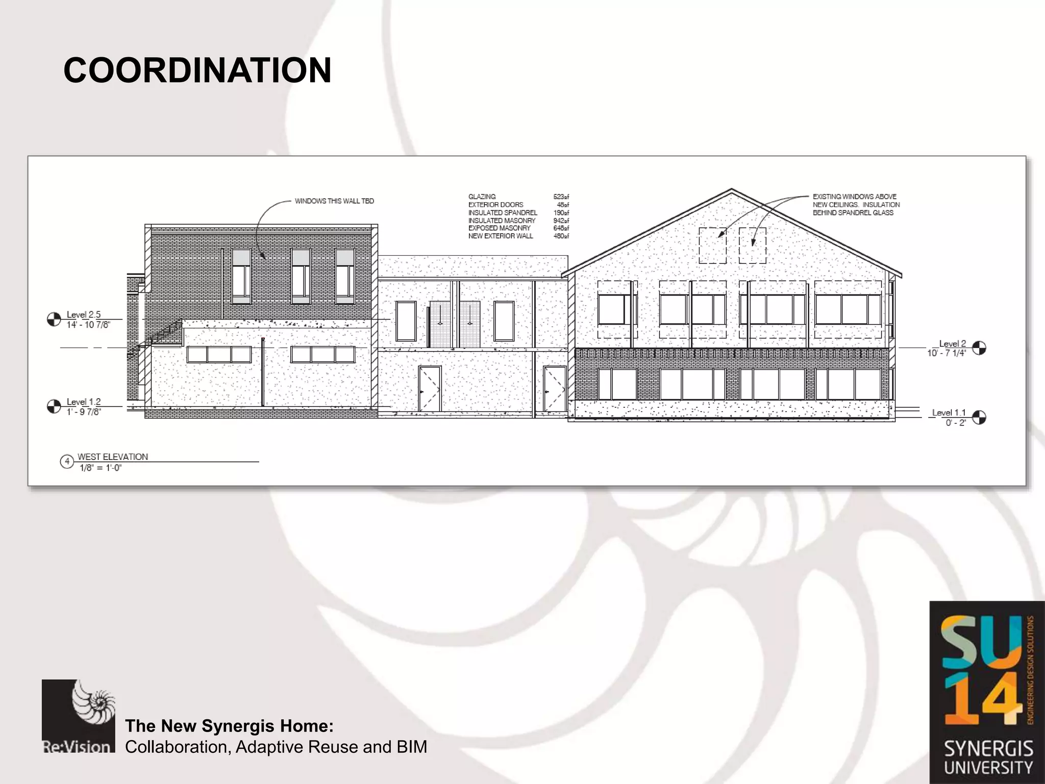 The New Synergis Home:
Collaboration, Adaptive Reuse and BIM
The New Synergis Home:
Collaboration, Adaptive Reuse and BIM
COORDINATION
 