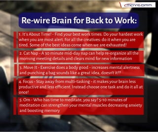Re wire brain for back to work-mavcomm