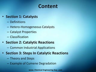 Catalysis and Catalytic reactors RE10 | PPTX