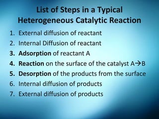Catalysis and Catalytic reactors RE10 | PPTX