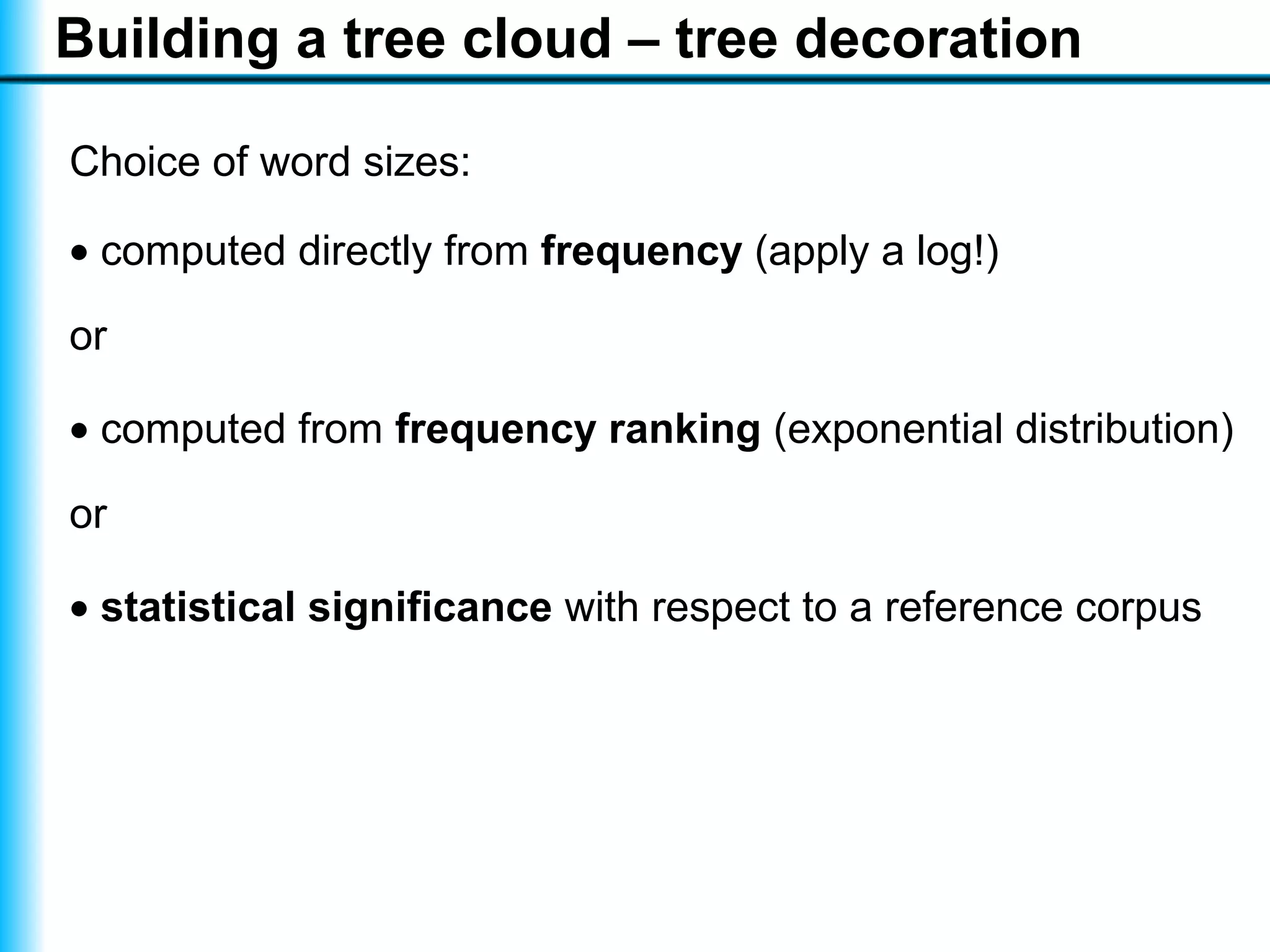 Visualising a text with a tree cloud