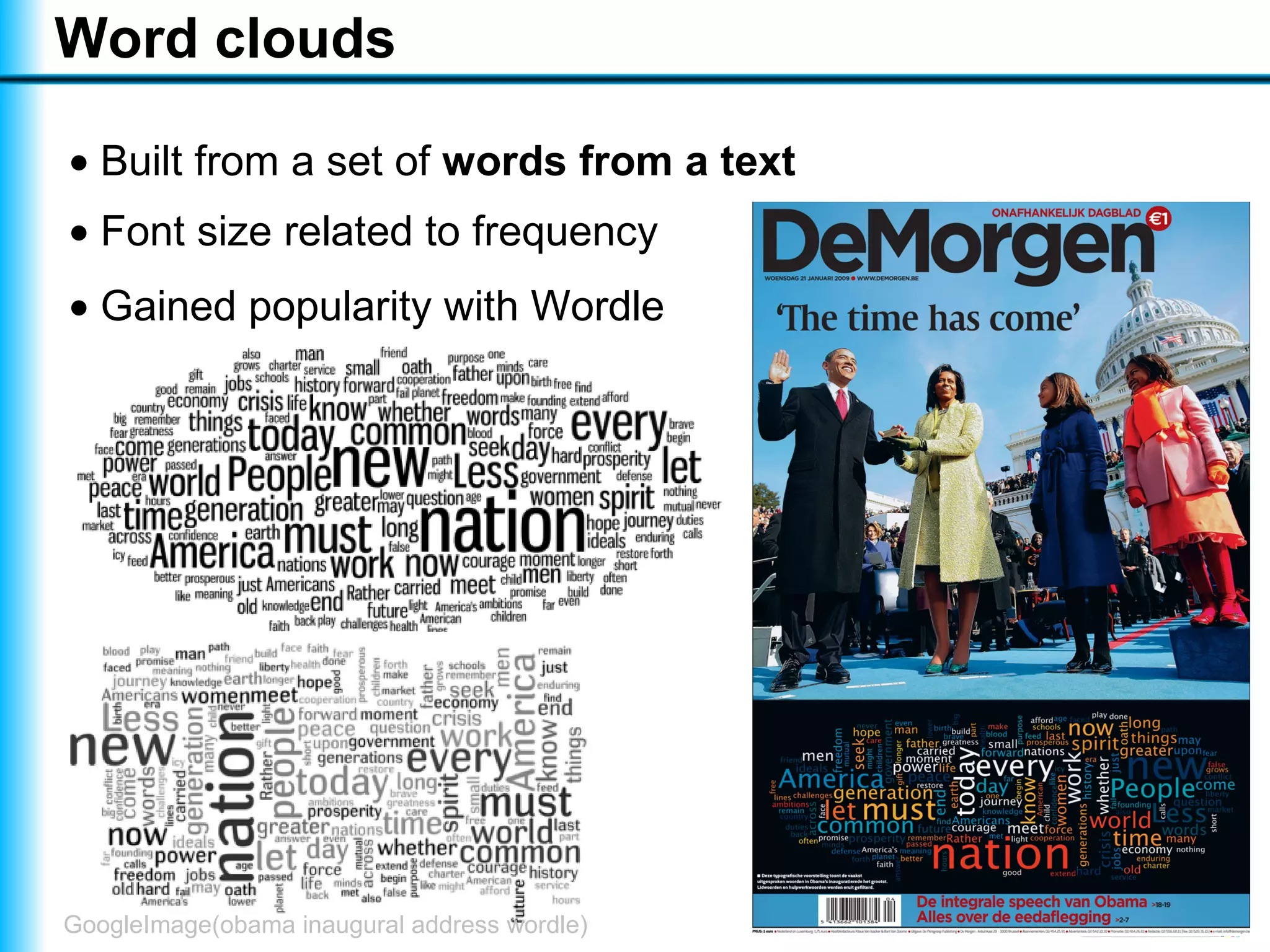 Visualising a text with a tree cloud