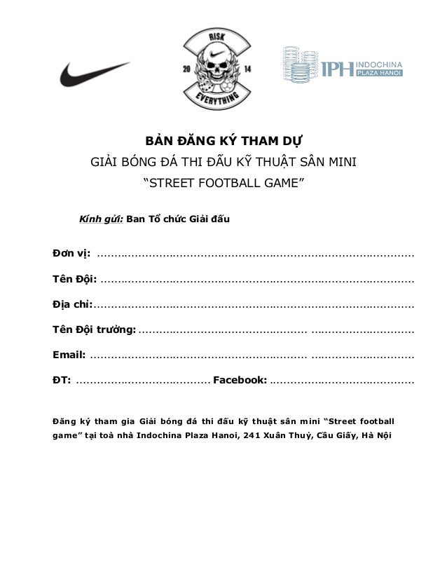 Street Football Registration Form