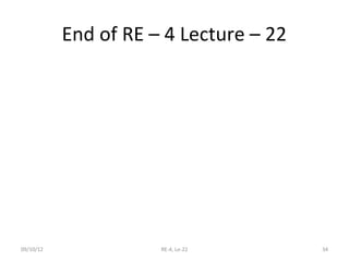 End of RE – 4 Lecture – 22




09/10/12              RE-4, Le-22       34
 