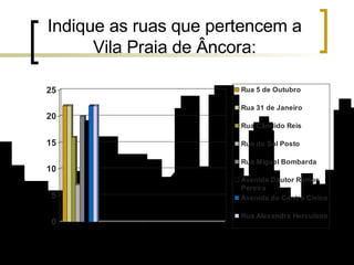 Indique as ruas que pertencem a Vila Praia de Âncora: 