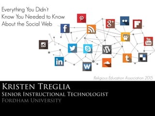Religious Education Association 2015
Kristen Treglia
Senior Instructional Technologist
Fordham University
Everything You Didn't
Know You Needed to Know
About the Social Web
 