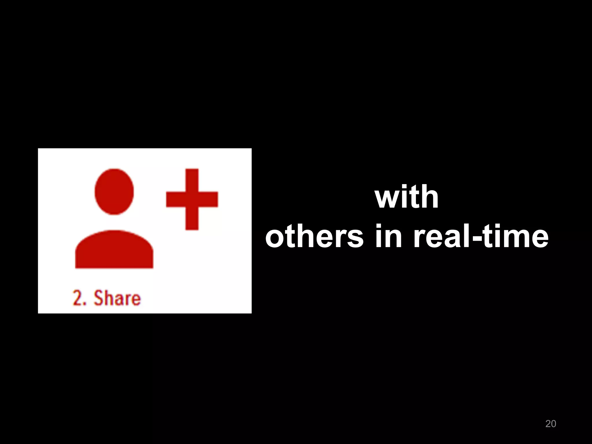 with 
others in real-time 
20  