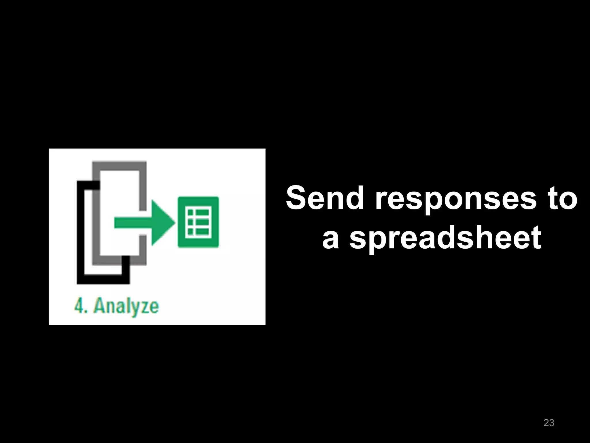 Send responses to a spreadsheet 
23  