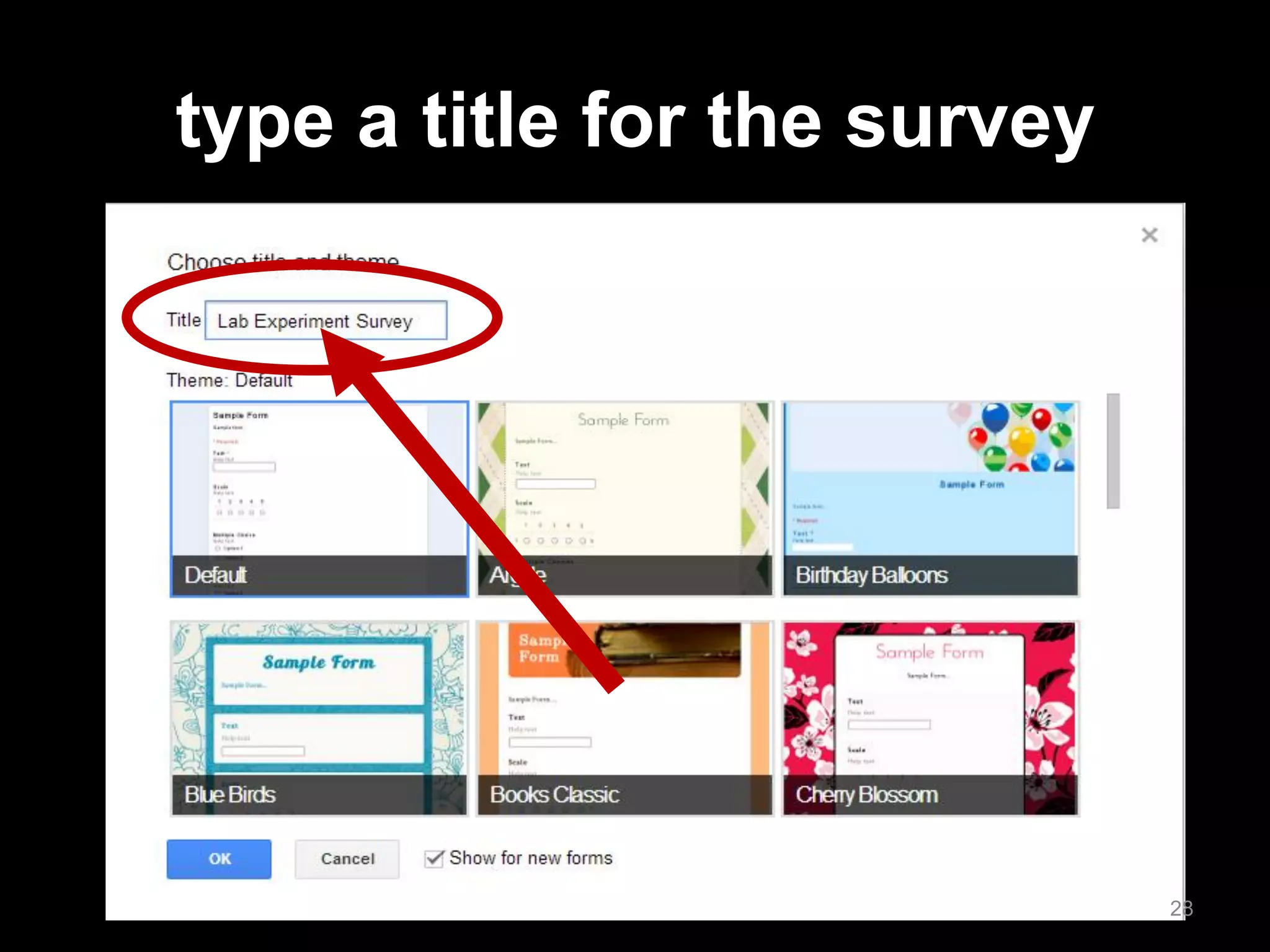 type a title for the survey 
28  