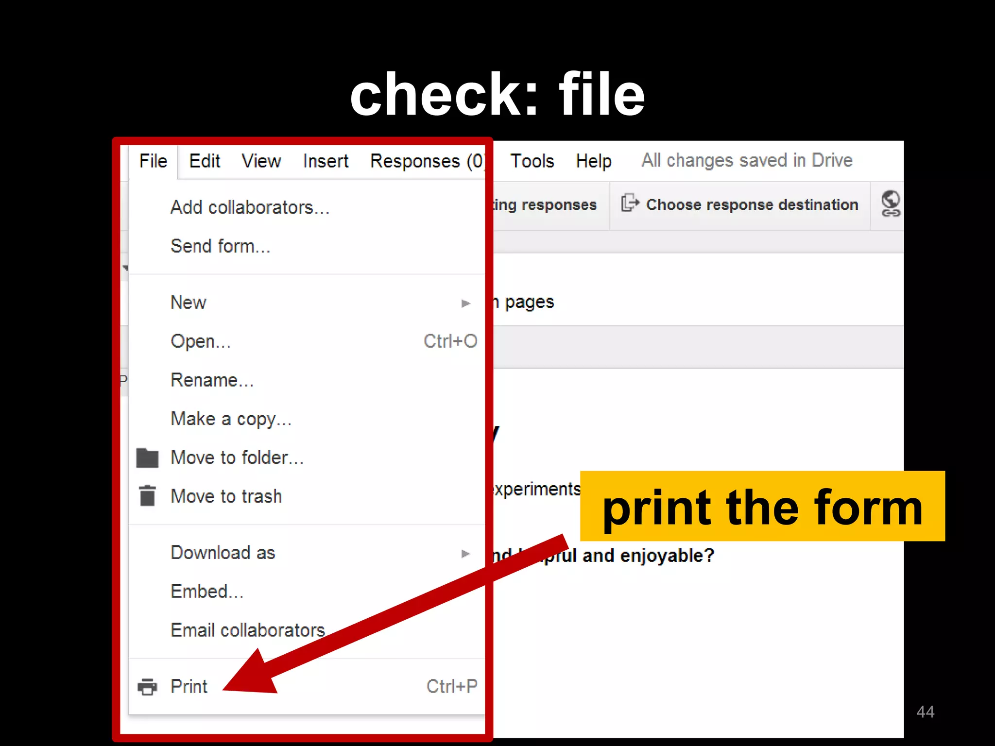print the form 
check: file 
44  