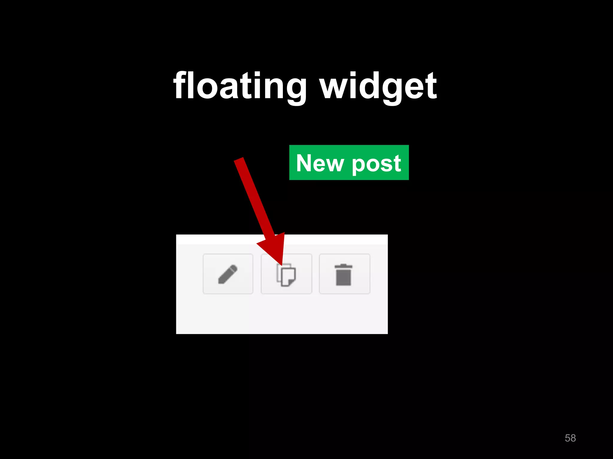New post 
floating widget 
58  