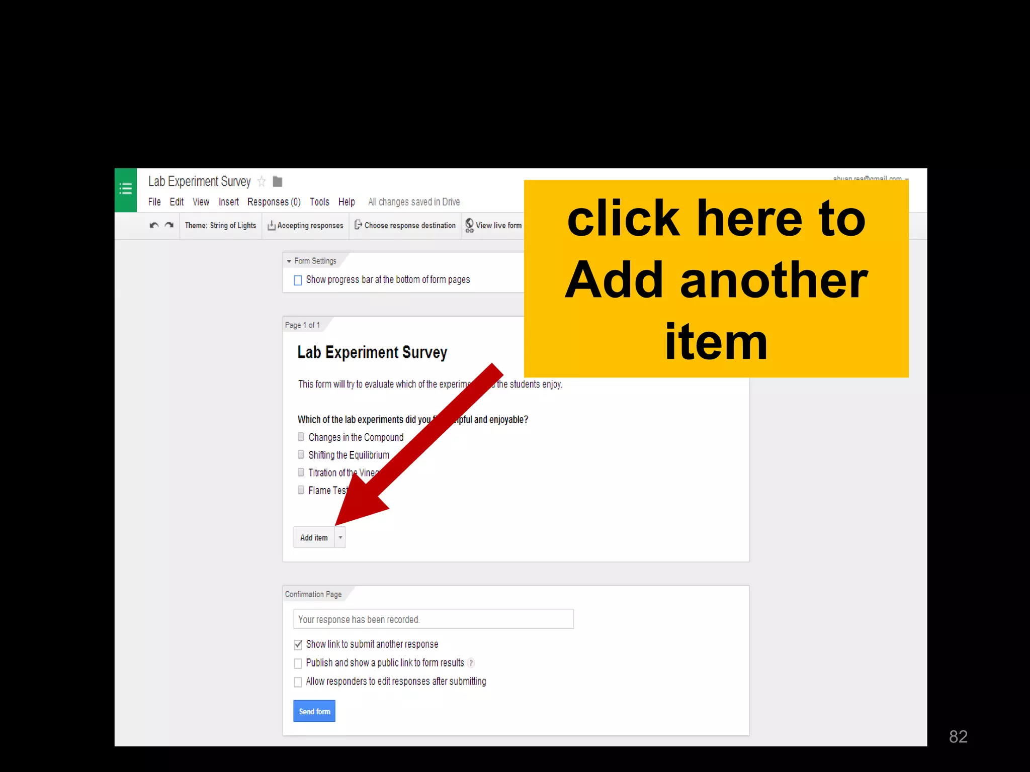 click here to Add another item 
82  