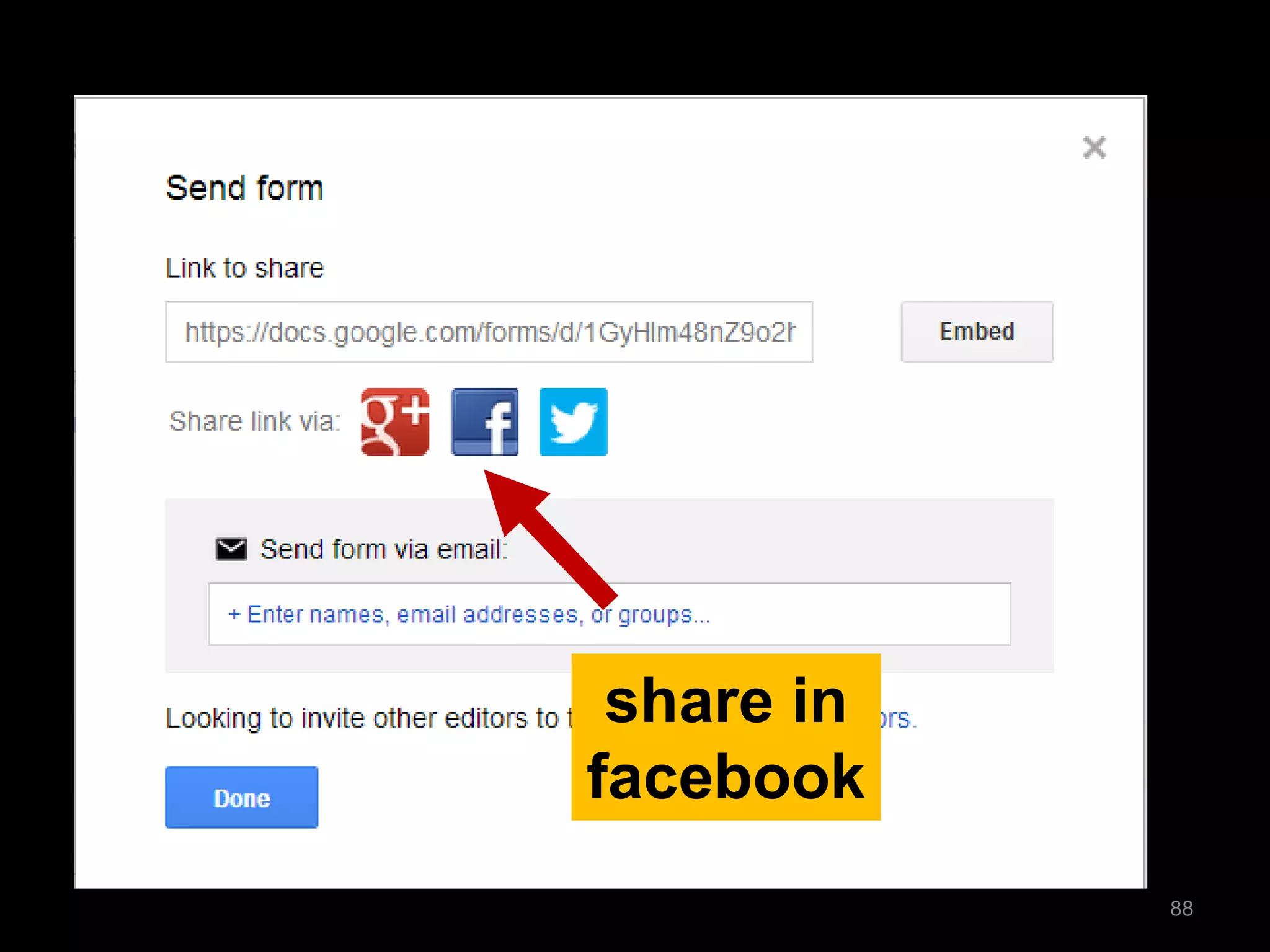 share in facebook 
88  