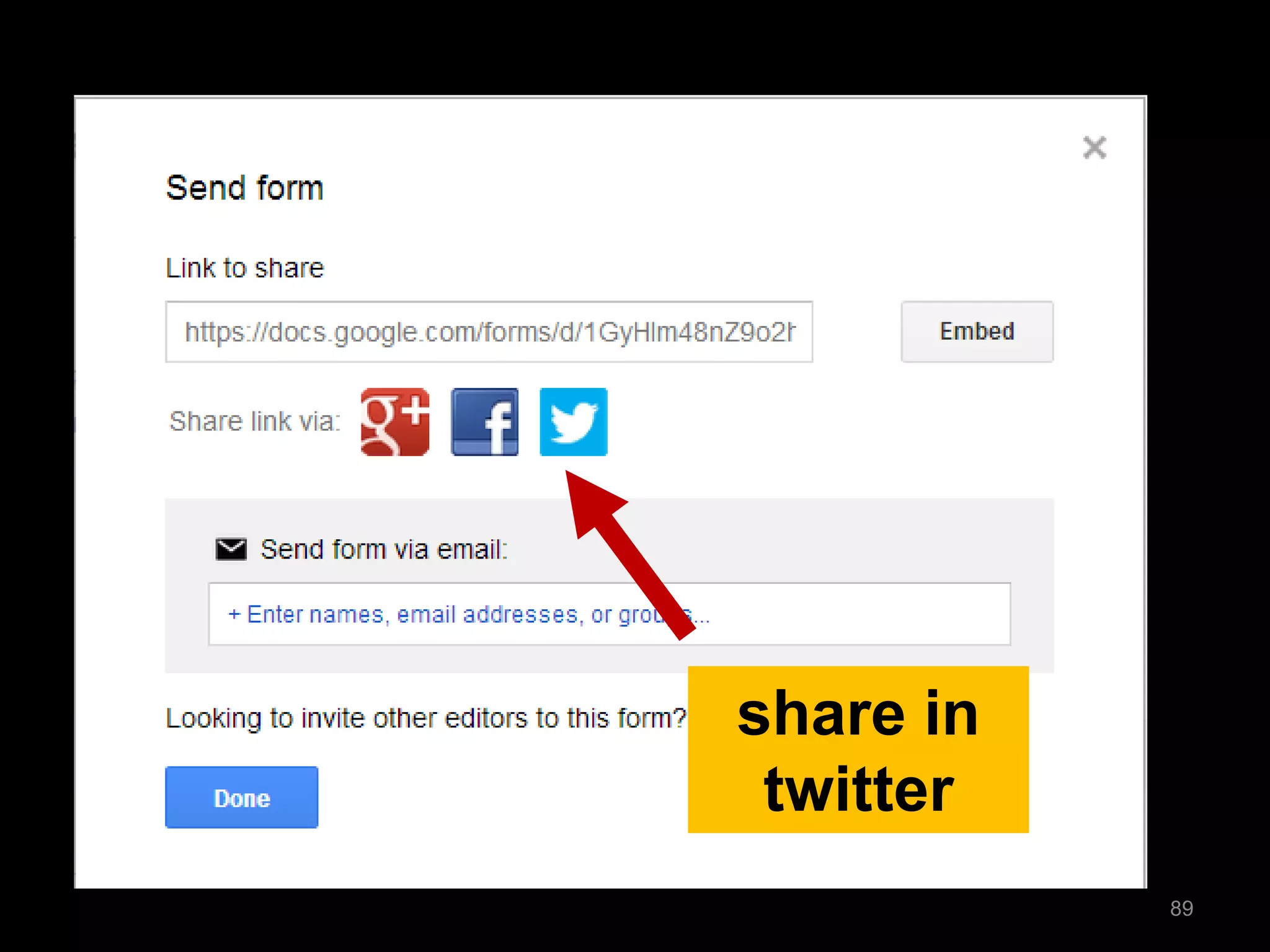 share in twitter 
89  