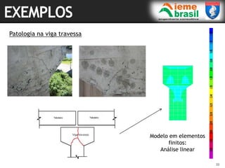 33
33
Patologia na viga travessa
Modelo em elementos
finitos:
Análise linear
 