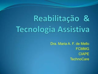Dra. Maria A. F. de Mello
FCMMG
CIAPE
TechnoCare

 
