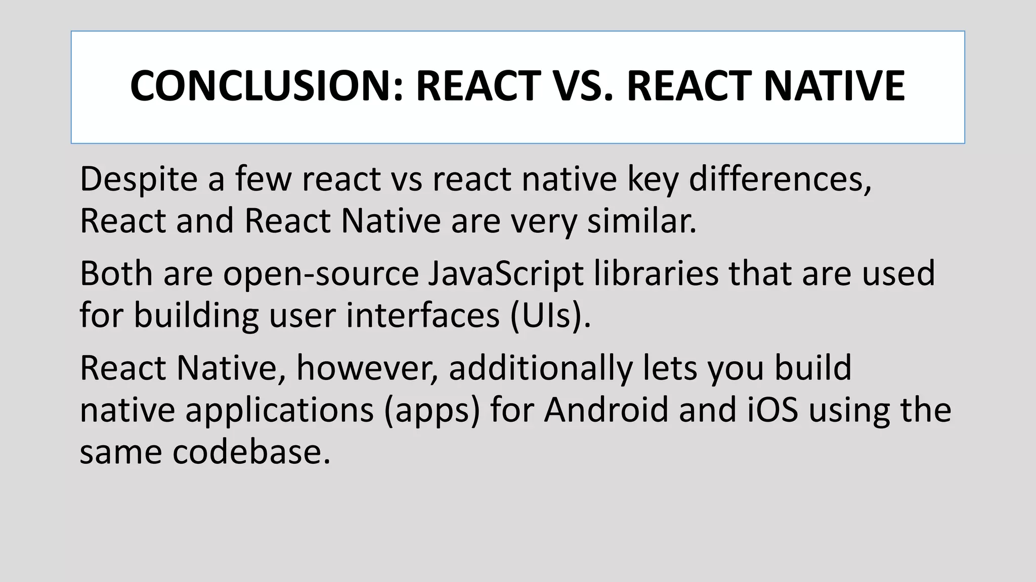 React vs React Native: Uncovering The Difference | PPT