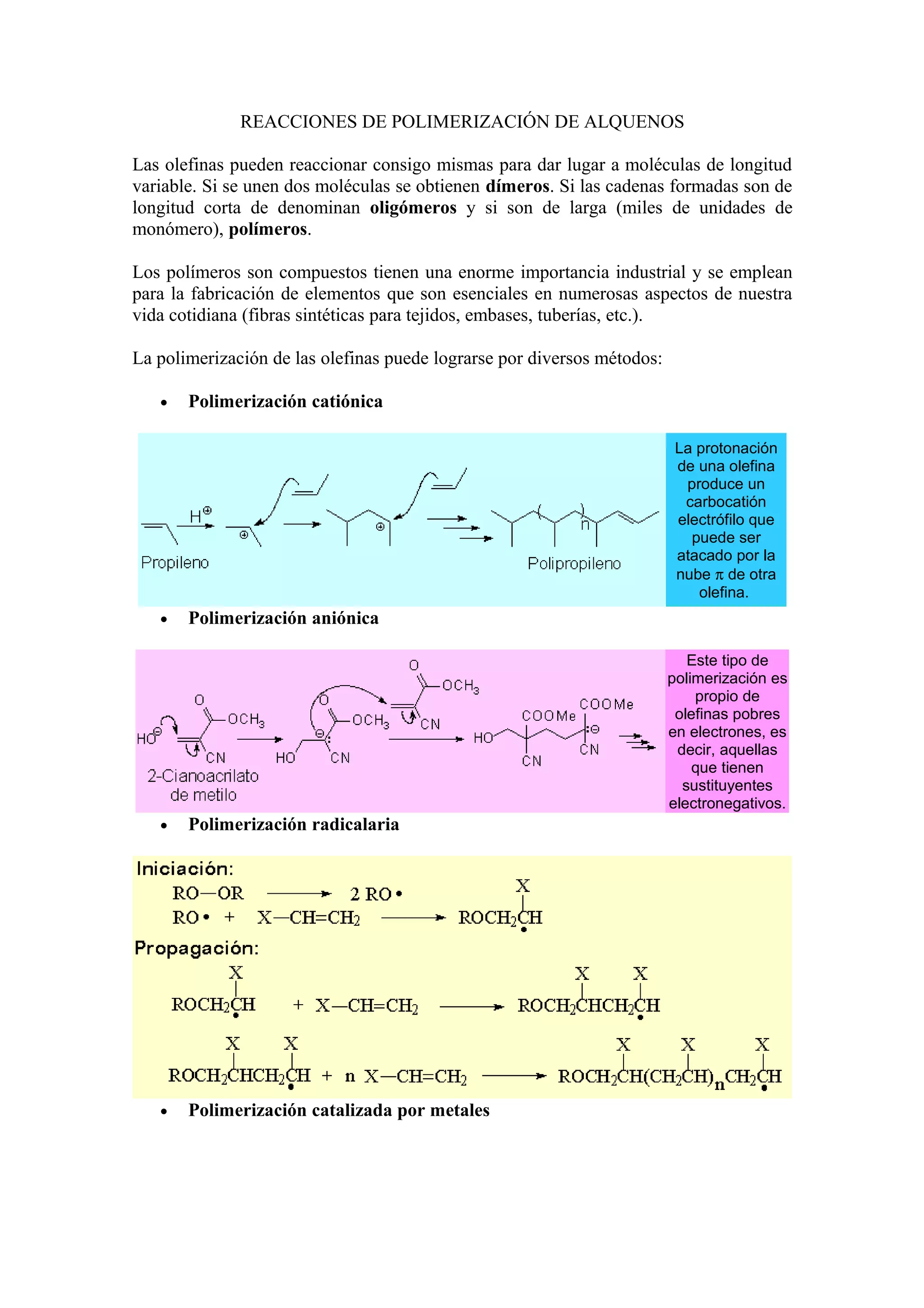 Reaccion de polimerizacion | PDF
