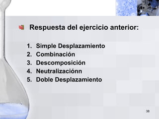 Respuesta del ejercicio anterior: Simple Desplazamiento Combinación Descomposición Neutralizaciónn Doble Desplazamiento 