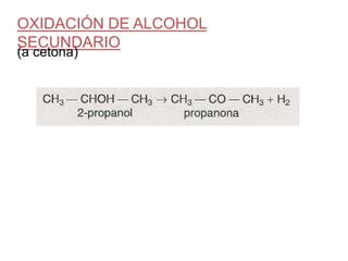 OXIDACIÓN DE ALCOHOL SECUNDARIO(a cetona)