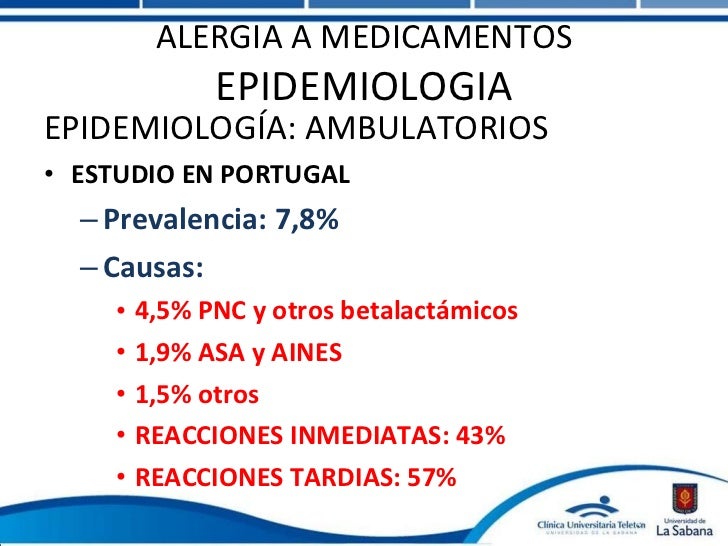 Reacciones alergicas a los medicamentos Reacciones alergicas a los medicamentos
