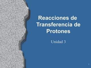 1
Reacciones de
Transferencia de
Protones
Unidad 3
 