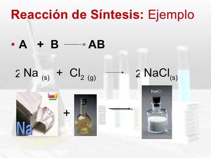 Resultado de imagen para reacción de síntesis