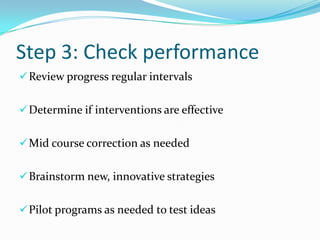 Identify opportunities for improvement