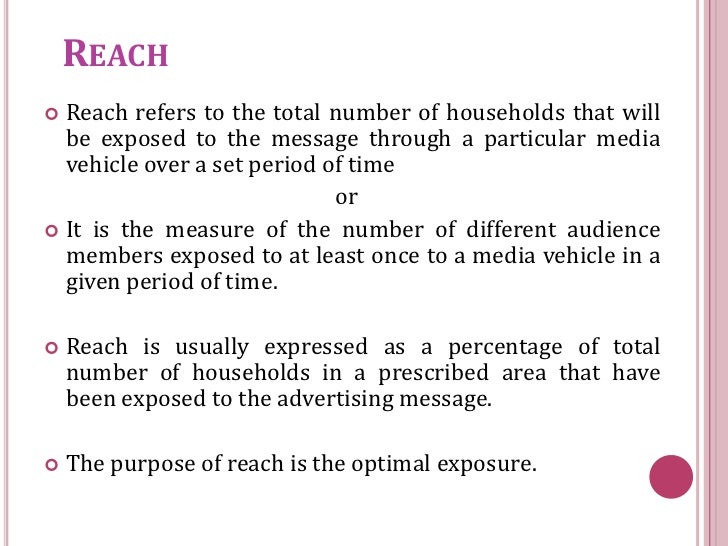 Reach, frequency & impact