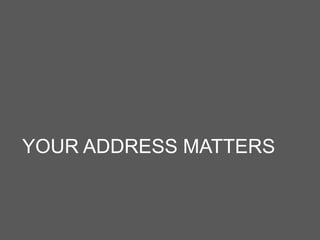 YOUR ADDRESS MATTERS
 