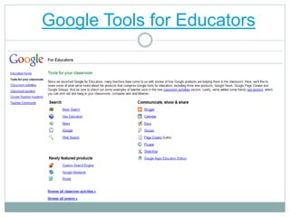 Google Tools for Educators
 