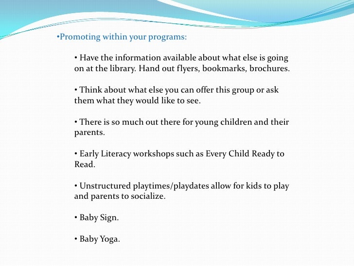reaching the youth at your library can you hand out flyers at the library