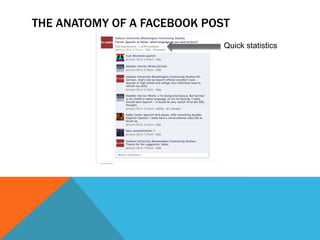 THE ANATOMY OF A FACEBOOK POST
                             Quick statistics
 