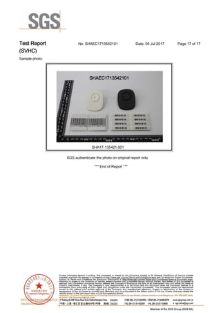 Reach test report of jizo security | PDF