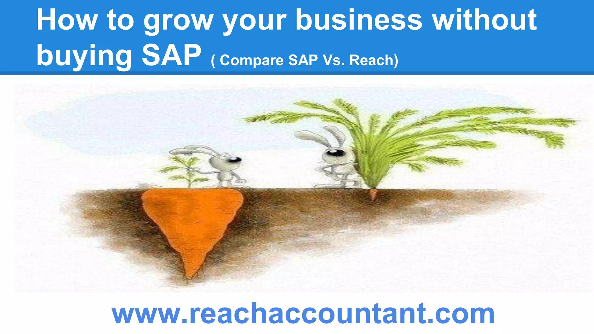 How to grow your business without
buying SAP ( Compare SAP Vs. Reach)
www.reachaccountant.com