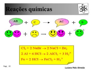 Reações químicas
Luciana Melo Almeida
Page 22
 