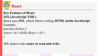 React: Client Side Technology, Introduction | PPTX